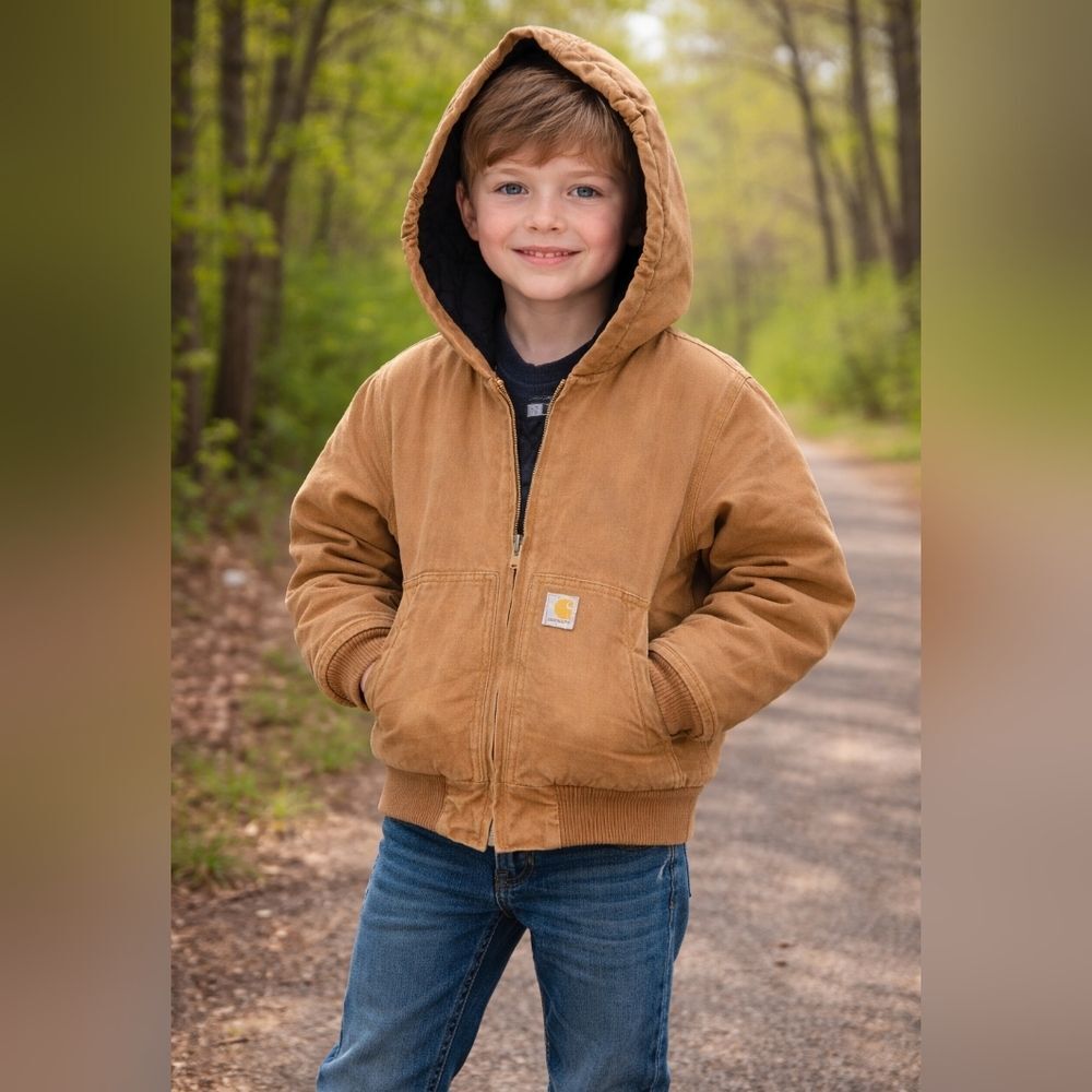 Carhartt Tan Hooded Jacket for Kids